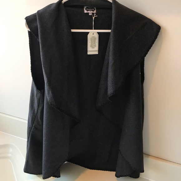 NWT Mud Pie Charcoal Vest - Picture 2 of 6